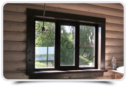 Ламинированные окна в деревянный дом