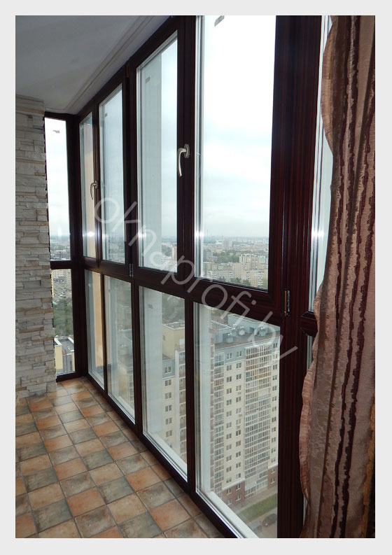 Ламинированные балконные рамы